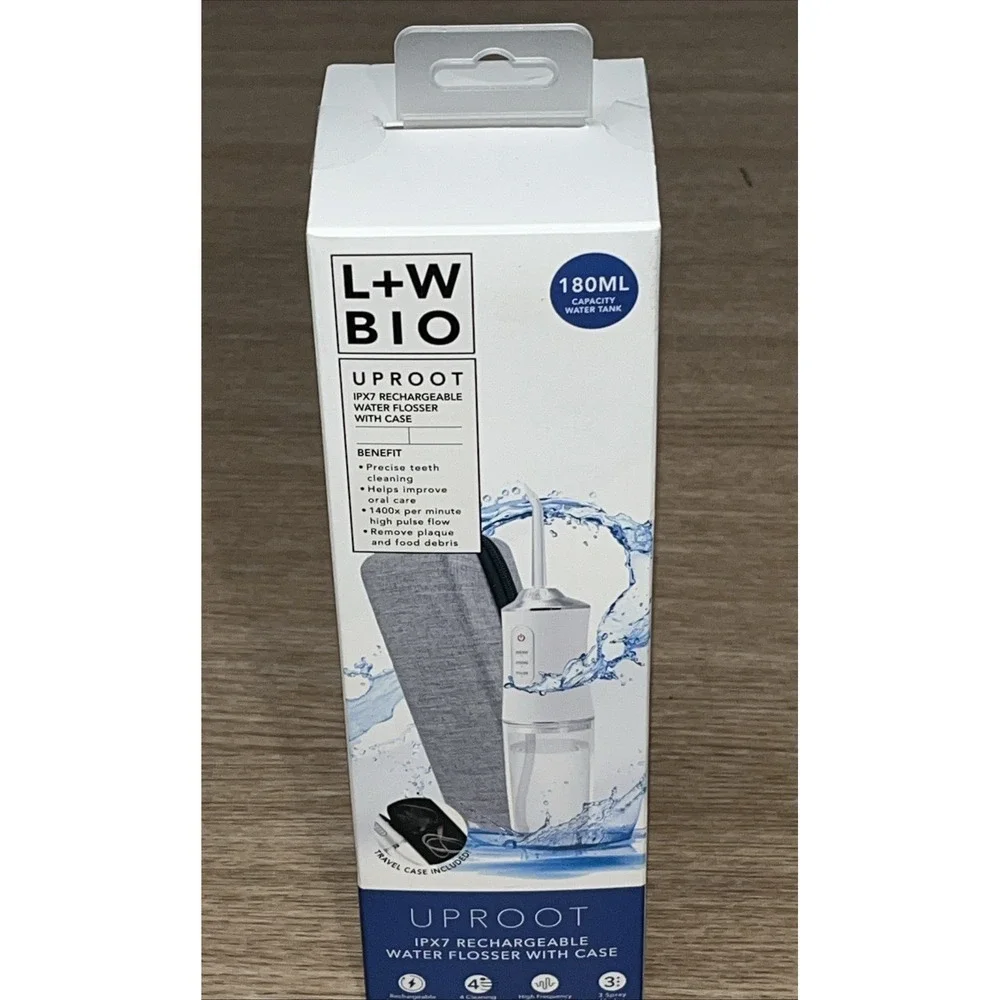 L+W Bio Uproot IPX7 Water Flosser New Sealed 180ML